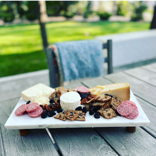 Amalfi Marble Cheese Tray on Acacia Wood