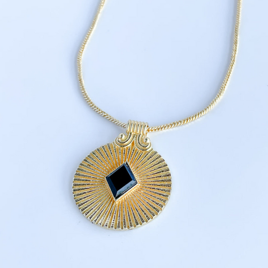 Black Onyx Medallion Necklace