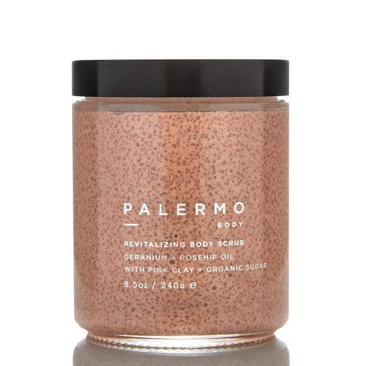 Revitalizing Body Scrub with Geranium + Rosehip Oil