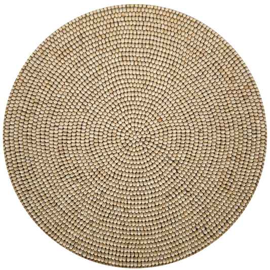 Beaded Light Wood Placemat