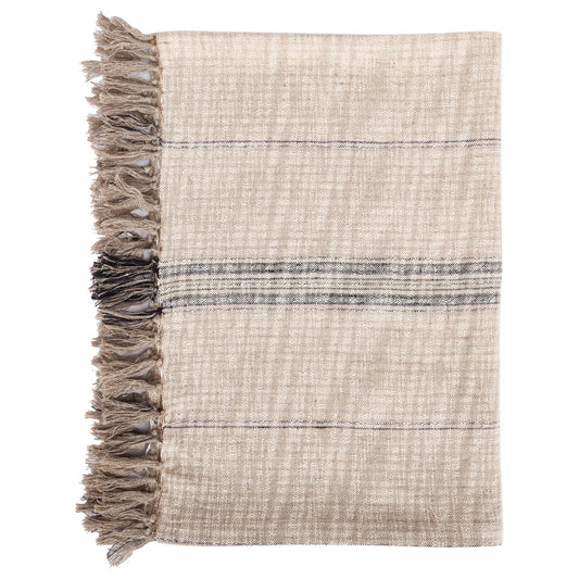Ria Natural Throw, Black, 50x70